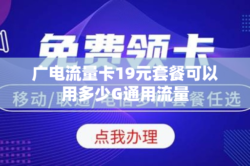 广电流量卡19元套餐可以用多少G通用流量