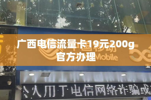 广西电信流量卡19元200g官方办理