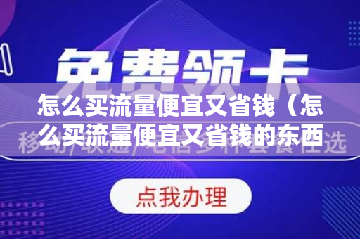 怎么买流量便宜又省钱（怎么买流量便宜又省钱的东西）