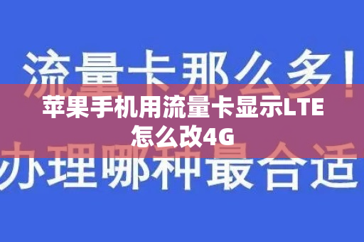 苹果手机用流量卡显示LTE怎么改4G