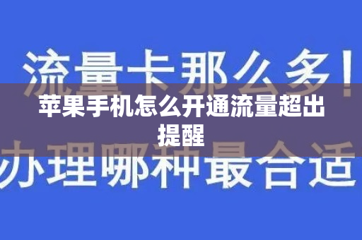 苹果手机怎么开通流量超出提醒