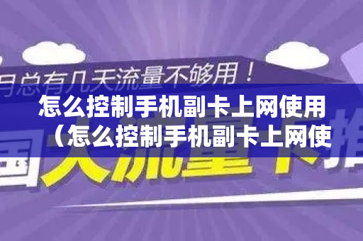 怎么控制手机副卡上网使用（怎么控制手机副卡上网使用时长）