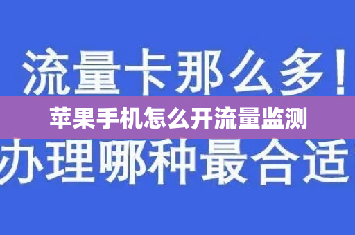 苹果手机怎么开流量监测