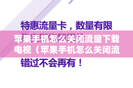 苹果手机怎么关闭流量下载电视（苹果手机怎么关闭流量下载电视剧的软件）