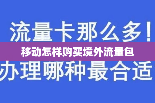 移动怎样购买境外流量包