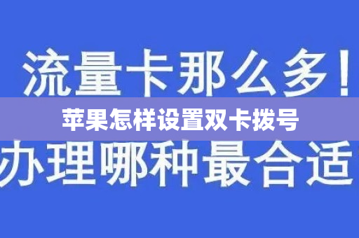 苹果怎样设置双卡拨号