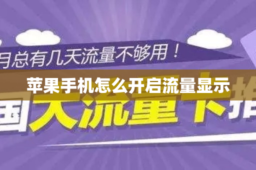 苹果手机怎么开启流量显示