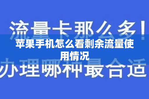 苹果手机怎么看剩余流量使用情况