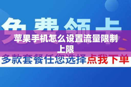 苹果手机怎么设置流量限制上限