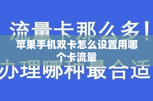 苹果手机双卡怎么设置用哪个卡流量