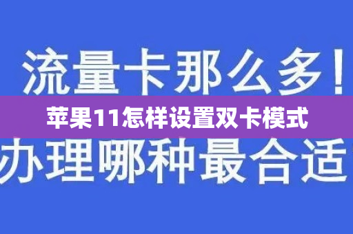 苹果11怎样设置双卡模式