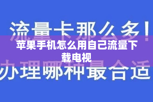 苹果手机怎么用自己流量下载电视