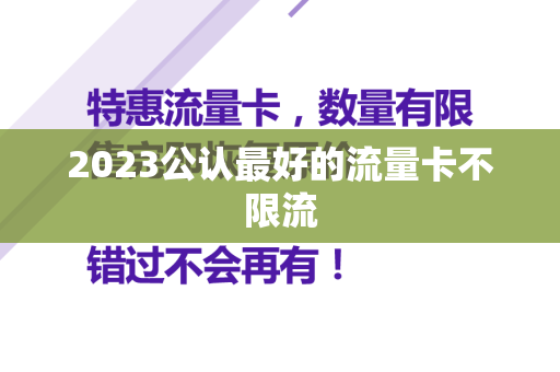 2023公认最好的流量卡不限流