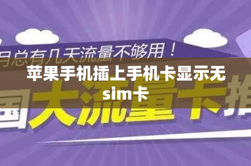 苹果手机插上手机卡显示无sim卡