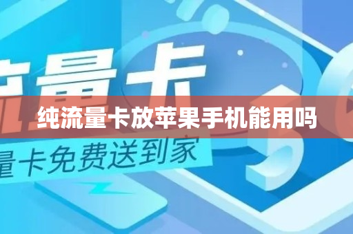 纯流量卡放苹果手机能用吗