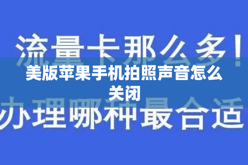 美版苹果手机拍照声音怎么关闭