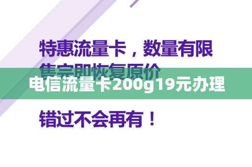 电信流量卡200g19元办理