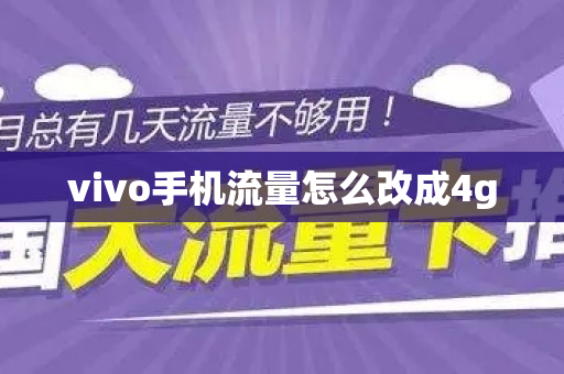 vivo手机流量怎么改成4g