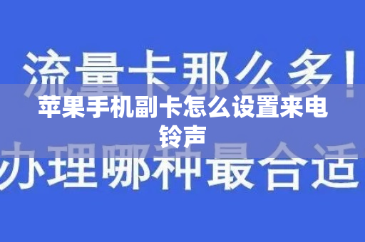 苹果手机副卡怎么设置来电铃声