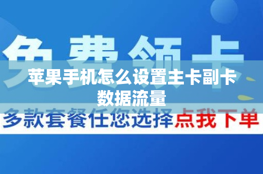 苹果手机怎么设置主卡副卡数据流量