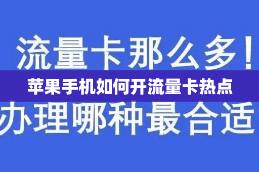 苹果手机如何开流量卡热点