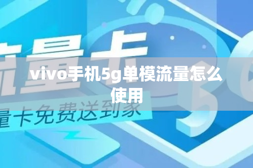 vivo手机5g单模流量怎么使用