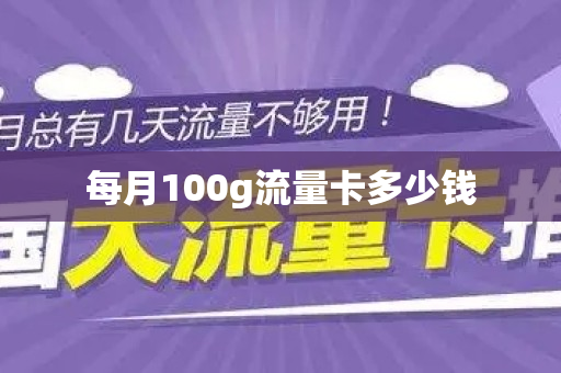 每月100g流量卡多少钱