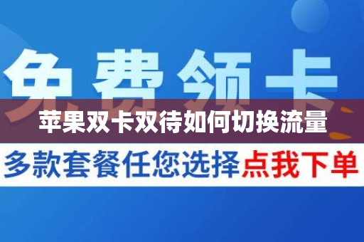 苹果双卡双待如何切换流量