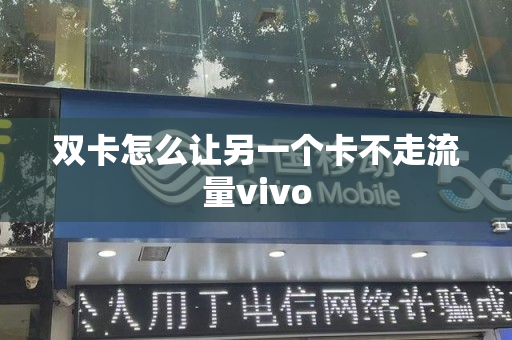 双卡怎么让另一个卡不走流量vivo