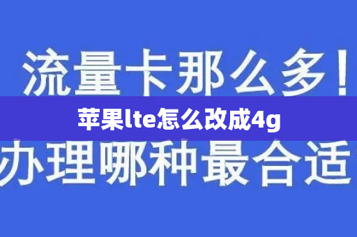 苹果lte怎么改成4g