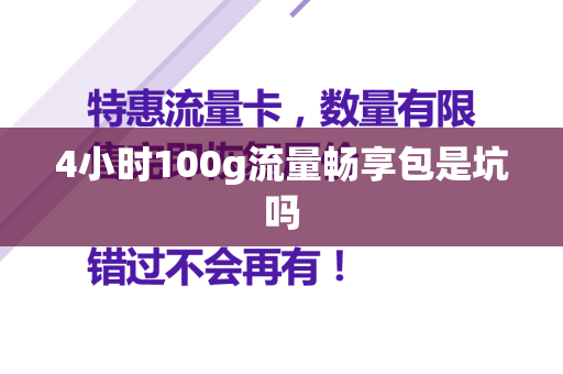 4小时100g流量畅享包是坑吗