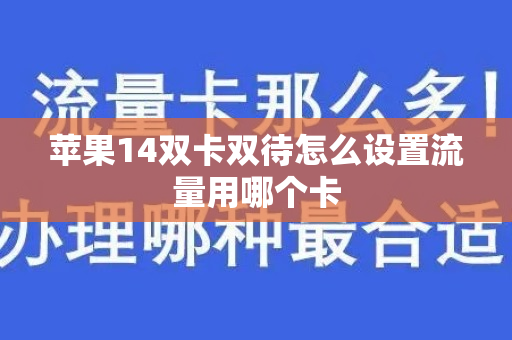 苹果14双卡双待怎么设置流量用哪个卡