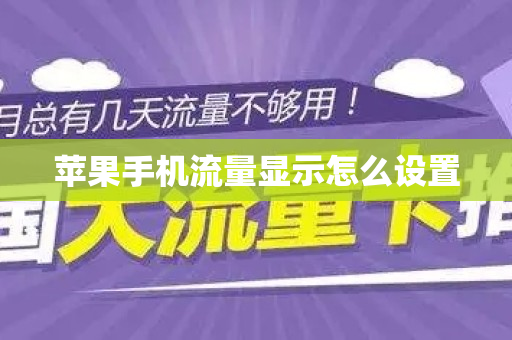 苹果手机流量显示怎么设置