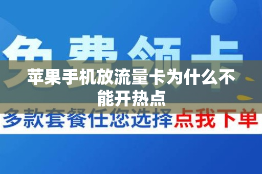 苹果手机放流量卡为什么不能开热点