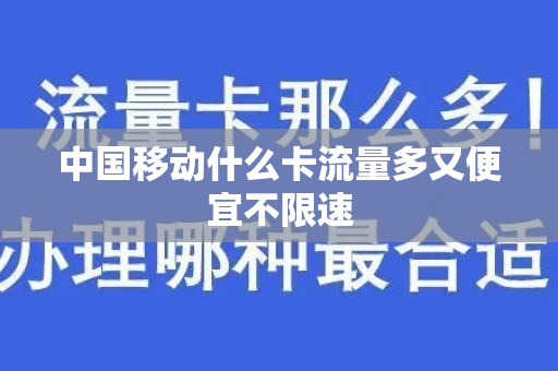 中国移动什么卡流量多又便宜不限速