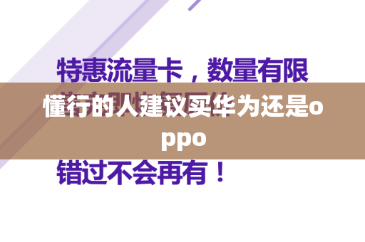 懂行的人建议买华为还是oppo