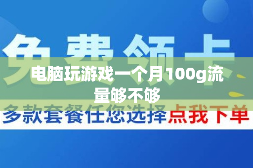 电脑玩游戏一个月100g流量够不够