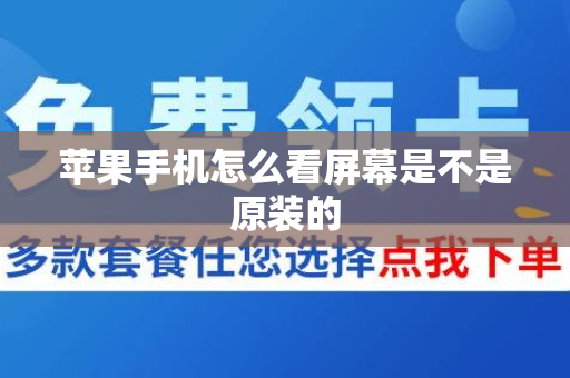 苹果手机怎么看屏幕是不是原装的