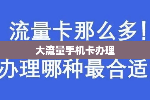 大流量手机卡办理