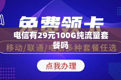 电信有29元100G纯流量套餐吗