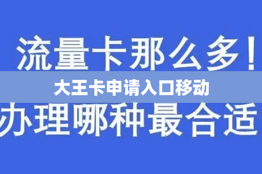 大王卡申请入口移动