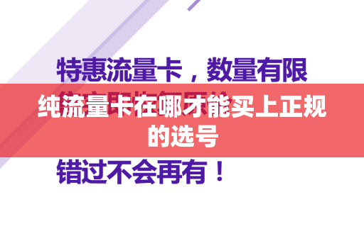 纯流量卡在哪才能买上正规的选号