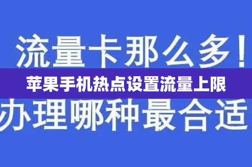 苹果手机热点设置流量上限