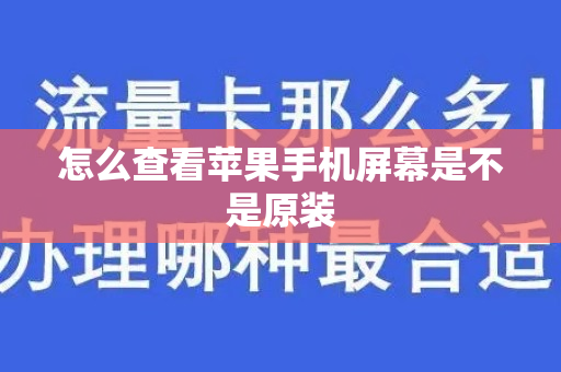 怎么查看苹果手机屏幕是不是原装