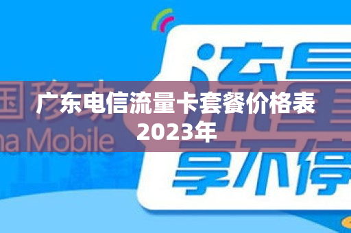 广东电信流量卡套餐价格表2023年