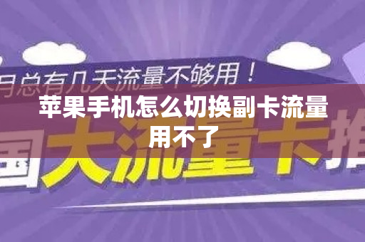 苹果手机怎么切换副卡流量用不了