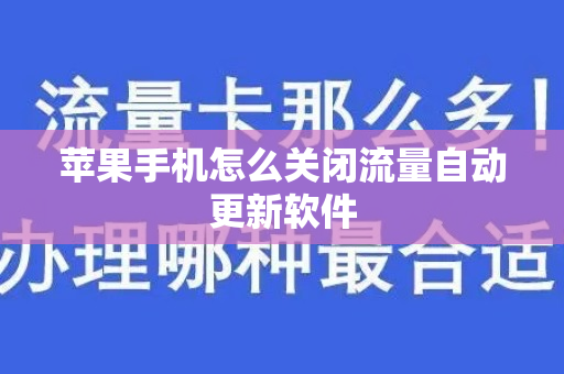 苹果手机怎么关闭流量自动更新软件