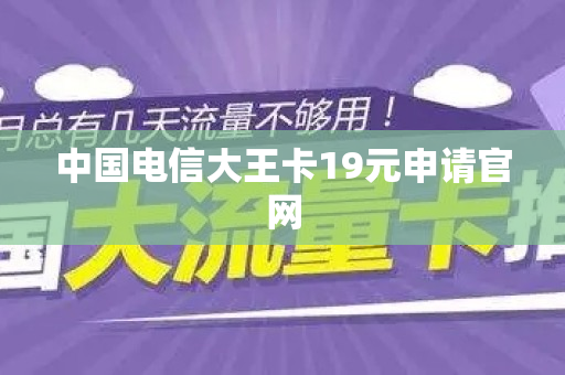 中国电信大王卡19元申请官网