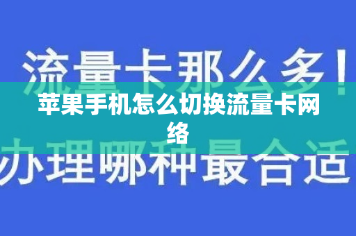 苹果手机怎么切换流量卡网络