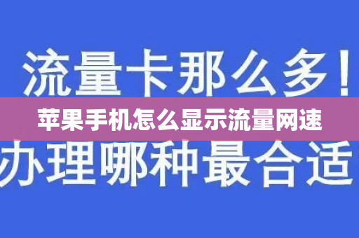 苹果手机怎么显示流量网速